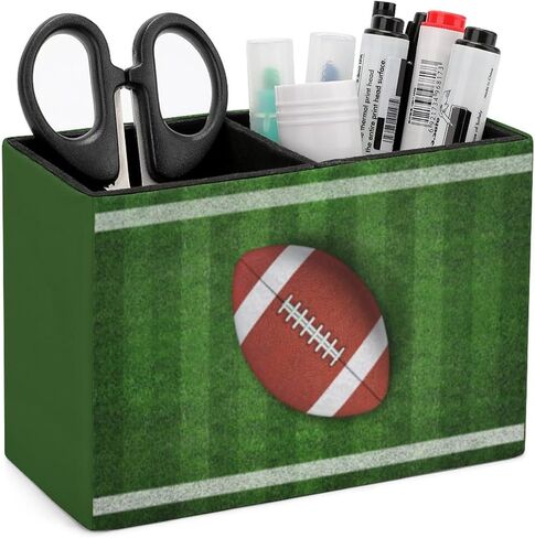 Pen Holder, Pencil Holder for Desk Organizer, Golf Theme Sport Ball PU Leather Pencil Cups Desktop Stationery Storage Makeup Brush Holder Pen Organizer for Office Home in Saudi Arabia