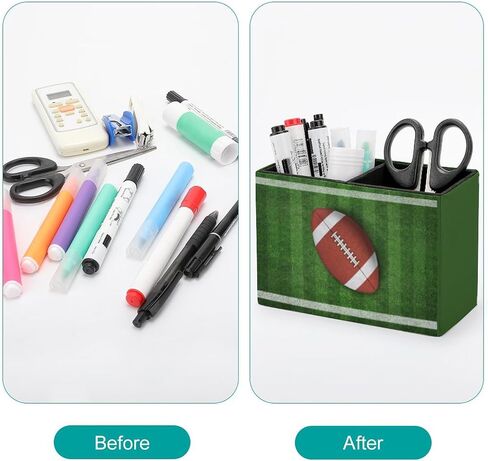Pen Holder, Pencil Holder for Desk Organizer, Golf Theme Sport Ball PU Leather Pencil Cups Desktop Stationery Storage Makeup Brush Holder Pen Organizer for Office Home in Saudi Arabia