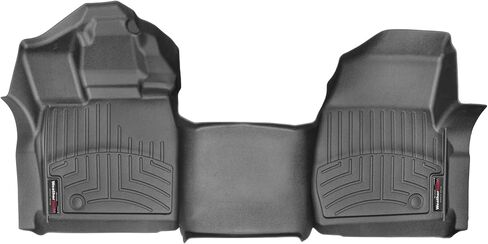 WeatherTech Custom Fit FloorLiners for Ford F-150-1st Row - Over The Hump (446981V), Black in Saudi Arabia