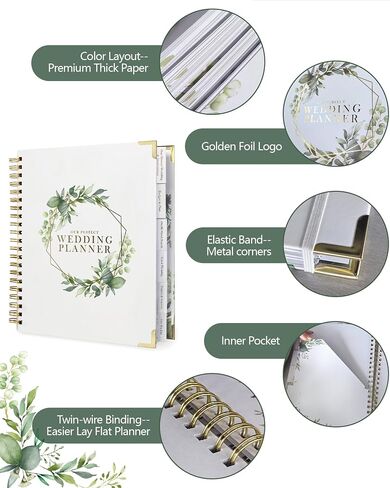 Wedding Planner for Bride,Wedding Planning Book and Organizer,Wedding Binder Book with Pockets,Perfect Engagement Gifts for Newly Enaged Couples (Autumn) in Saudi Arabia