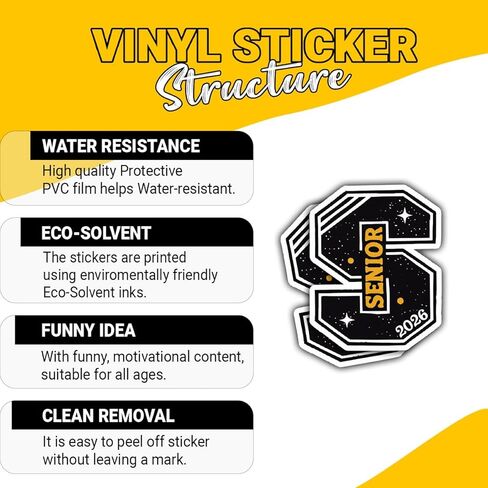 (3pcs - 3in) Senior Class of 2026 Graduation Sticker – Inspirational Class of 2026 Quote Vinyl Decal Waterproof for Laptop, Water Bottle, Car, Tumbler (4, 3 Inches) in Kuwait