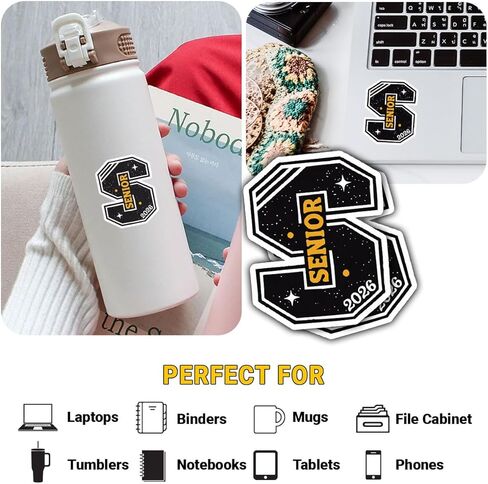 (3pcs - 3in) Senior Class of 2026 Graduation Sticker – Inspirational Class of 2026 Quote Vinyl Decal Waterproof for Laptop, Water Bottle, Car, Tumbler (4, 3 Inches) in Kuwait