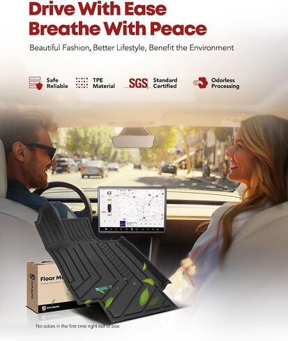 YHTAUTO Floor Mats Compatible with Tesla Cybertruck 2024 2025, TPE All Weather Car Mats Anti-Slip Odorless Floor Liner, Cybertruck Accessories Floor Mats Frunk Mat Sub Trunk Mat Bed Mat 6 Pcs in Saudi Arabia