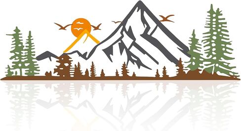 Dicywudi ملون معدني 15.7 × 5.3 بوصة ديكور الجدار الجبلي - جدار الحد الأدنى أو المطبخ الداخلي غرفة نوم غرفة المعيشة غرفة الطعام in Kuwait