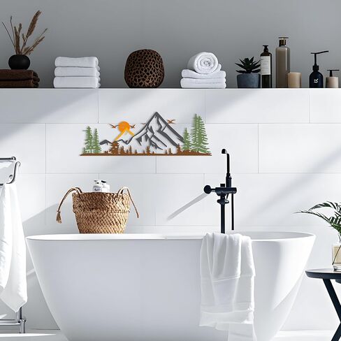 Dicywudi ملون معدني 15.7 × 5.3 بوصة ديكور الجدار الجبلي - جدار الحد الأدنى أو المطبخ الداخلي غرفة نوم غرفة المعيشة غرفة الطعام in Kuwait