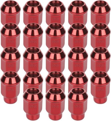 Scitoo 23pcs 1/2 "-20 Wheel Lug Nuts Nuts Lug Lug Bumping لـ Cherokee لـ Comanche لـ Commander for Grand Cherokee لـ Jeepster for Liberty for Scramler for Wrangler Oem Factory Red in Saudi Arabia