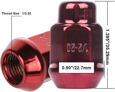 Scitoo 23pcs 1/2 "-20 Wheel Lug Nuts Nuts Lug Lug Bumping لـ Cherokee لـ Comanche لـ Commander for Grand Cherokee لـ Jeepster for Liberty for Scramler for Wrangler Oem Factory Red in Saudi Arabia