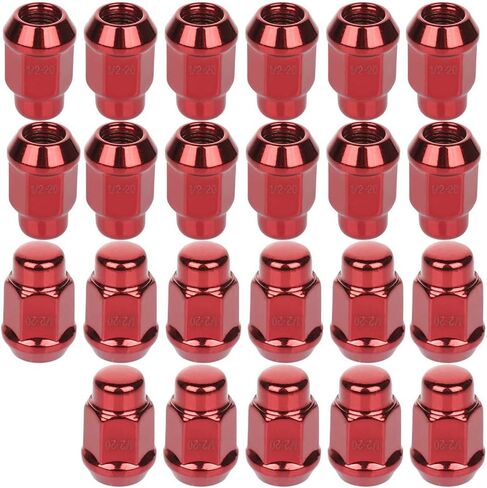 Scitoo 23pcs 1/2 "-20 Wheel Lug Nuts Nuts Lug Lug Bumping لـ Cherokee لـ Comanche لـ Commander for Grand Cherokee لـ Jeepster for Liberty for Scramler for Wrangler Oem Factory Red in Saudi Arabia