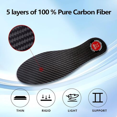 Carbon Fiber Insole 1 Pair, Rigid Thin Foot Plate Shoe Insert for Men Women, Support Turf Toe, Foot Fractures, Morton's Toe, Morton Extension, Hallux Rigidus and Limitus - Alternative to Post Op Shoe in Saudi Arabia
