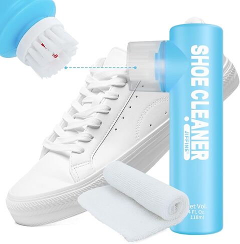 Shoe Cleaner Kit 4 Oz - White Shoe Cleaning Solution with Brush & Towel in Saudi Arabia