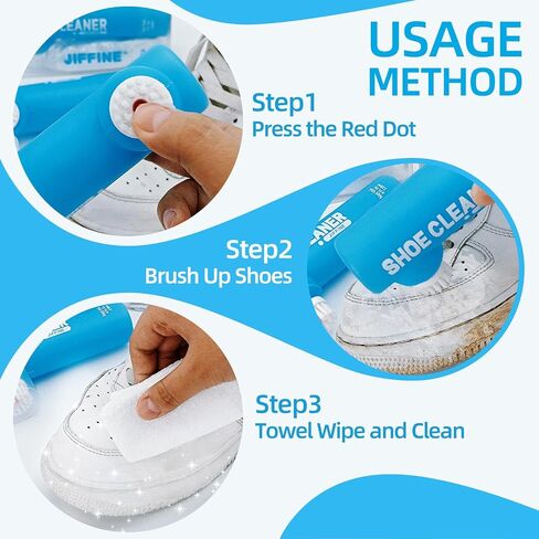 Shoe Cleaner Kit 4 Oz - White Shoe Cleaning Solution with Brush & Towel in Saudi Arabia