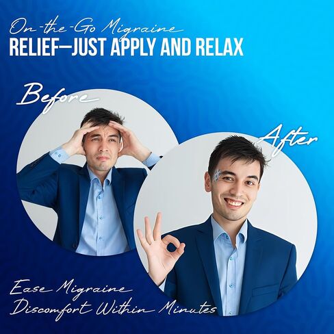 Migraine AID Migraine Relief Patches - Fast Acting, Non Medicated Support for Head Tension, Easy to Apply Headache Patches, Safe for Everyday Use, 10 Disposable Migraine Patches, Made in USA in Saudi Arabia