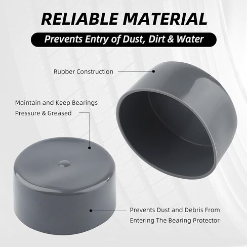 4Pcs 1.98 Inch Grey Bearing Caps,Rubber Bearing Dust Caps Bearing Bars Cover,Trailer Wheel Hub Cap Replacement Bearing Protector in Kuwait