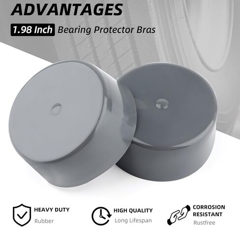 4Pcs 1.98 Inch Grey Bearing Caps,Rubber Bearing Dust Caps Bearing Bars Cover,Trailer Wheel Hub Cap Replacement Bearing Protector in Kuwait