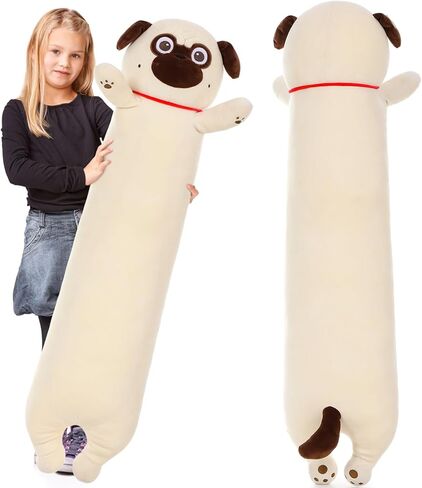 Maogolan Pug محشوة حيوان لمحبي الصلصال ، 43 بوصة عملاق الكلب Plush Super Super Body Pogyloy للأطفال البالغين المراهقين الفتيات عيد الميلاد عيد الحب عيد ميلاد in Kuwait