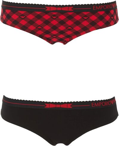 Emporio Armani Women's Tartan Christmas Cotton 2-Pack Brief in Saudi Arabia