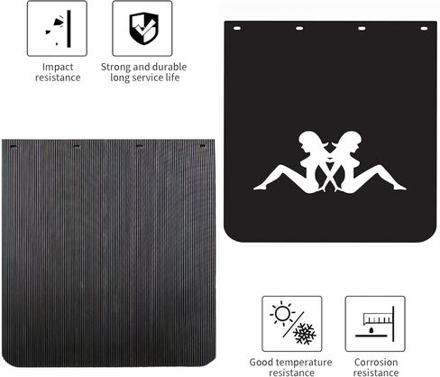 لوحات الطين شبه الشاحنة 24 "x24" اللوحات الطينية لجرار نصف الشاحنات شحنة بوليمر شاق شبه الطين من السهل تركيب اللوحات الطينية الشاحنة العالمية السوداء 2PCs (24MFBK-GAL) in Kuwait