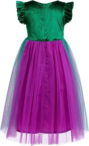 Awibmk Girls Witch Costume for Kids with Cape & Wigs Halloween Witch Sisters Cosplay Vancy Dress Up Play Outfit 4-12T in Saudi Arabia