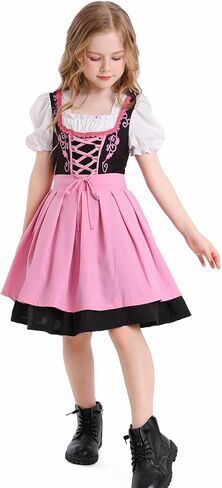 الأطفال الفتيات الألمانية مهرجان أكتوبر زي Dirndl فستان بافاريان فانك فستان هالوين زي Cosplay in Kuwait