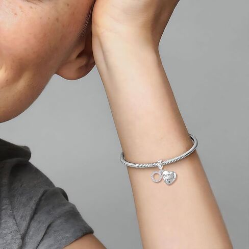 Charms for Friendship Family Bracelets 925 Sterling Silver Friend Bracelets for 2 Heart Pandora Charms Clearance Friendship Gift (PAW PRINT CHARM) in Kuwait