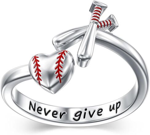 925 Sterling Silver Adjustable Baseball Ring Sport Baseball Jewelry Gifts for Men Women in Kuwait
