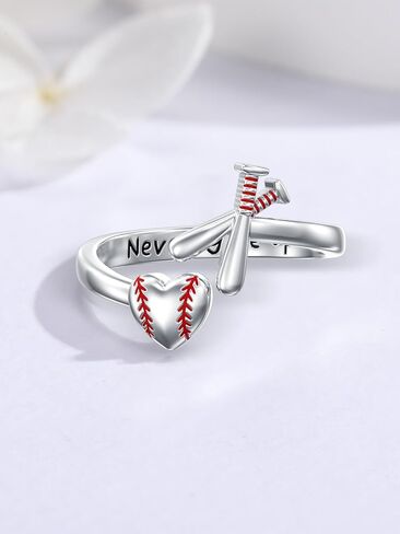 925 Sterling Silver Adjustable Baseball Ring Sport Baseball Jewelry Gifts for Men Women in Kuwait