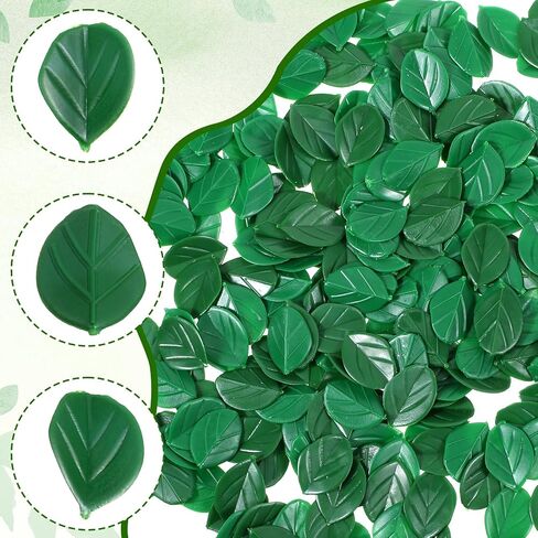 300pcs أوراق النعناع المزيفة للحرف البلاستيكية الأوراق الخضراء ورقة النعناع الاصطناعية الصغيرة لزخرفة ورقة واحدة in Saudi Arabia