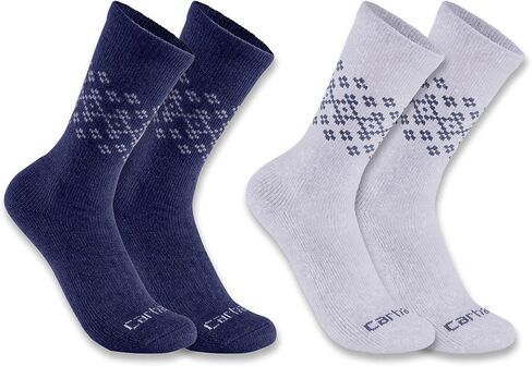 Carhartt Women's Midweight Synthetic-Wool Blend Fairisle Crew Sock 2 Pack in Saudi Arabia