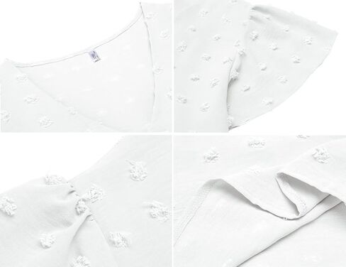 in'Voland Womens بالإضافة إلى حجم بلوزة بيضاء أنيقة v الرقبة لطيف الكشكش الأكمام الصيف قمم تدفق بوم بوم tshirts in Saudi Arabia