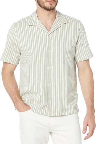 Vince Men's Cabana Stripe S/S Button Down in Saudi Arabia