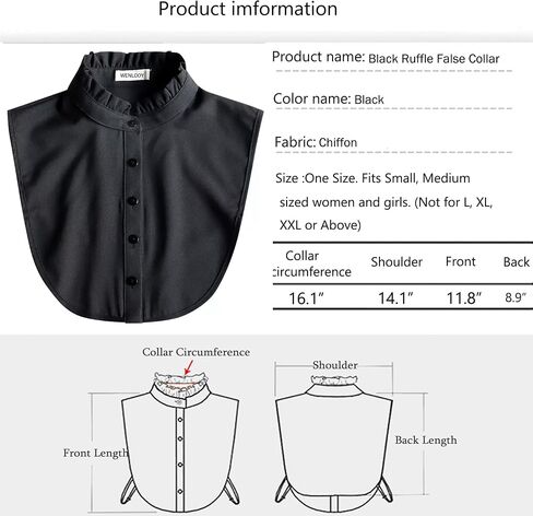 WENLOOY Half Shirts Layering for Women,Detachable Dickey Collar Blouse Half Shirts False Collar in Saudi Arabia