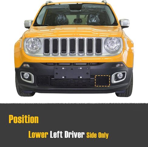 CarPartsDepot Bumper Grille Insert Compatible With Jeep Renegade 2015-2018 Grill Bezel Cover (Right Passenger Side Honeycomb) in Saudi Arabia