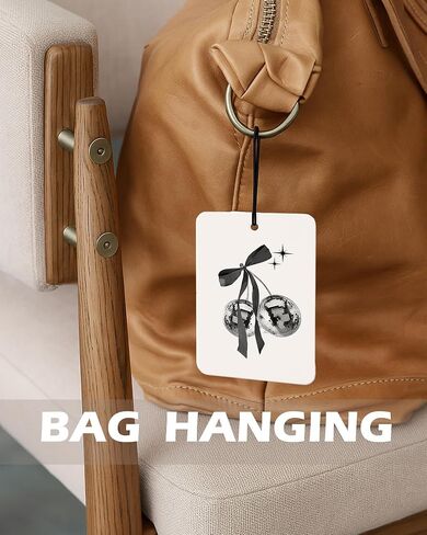 Retro Coquette Black Bow Cologne Car Air Stremener 4 PCS ، Preppy Girly Bow Disco Ball Hanging Air Stramenener for Cars Bootm Books Dorm Decor in Kuwait
