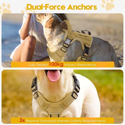 Heavy-Duty Tactical Dog Harness for Large Dogs, No Pull Adjustable Reflective Pet Vest with Molle System, K9 Military-Grade Control for Service Training, Outdoor & 10+ Breeds, Pink, Medium in Saudi Arabia