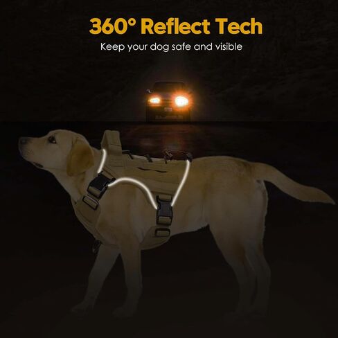 Heavy-Duty Tactical Dog Harness for Large Dogs, No Pull Adjustable Reflective Pet Vest with Molle System, K9 Military-Grade Control for Service Training, Outdoor & 10+ Breeds, Pink, Medium in Saudi Arabia