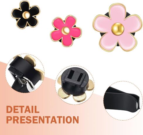 6PCS Car Air Vent Clip, Cute Daisy Air Conditioning Outlet Clip, Car Flower Air Freshener Clip, Auto Interior Decor Accessories for Women and Girls (Black-Pink-White, 6PCS) in Saudi Arabia