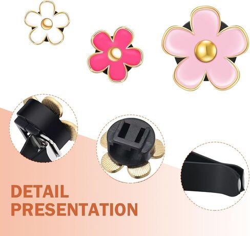 6PCS Car Air Vent Clip, Cute Daisy Air Conditioning Outlet Clip, Car Flower Air Freshener Clip, Auto Interior Decor Accessories for Women and Girls (Black-Pink-White, 6PCS) in Saudi Arabia