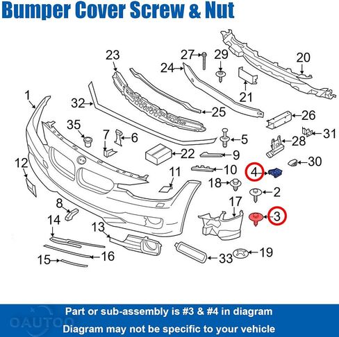 OAUTOO 20Sets Bumper Cover Fender Liner Splash Shield Screw & Self-Locking U-Nut Kit for BMW 07149126886, 07146951655, 07-14-9-126-886, 07-14-6-951-655 in Saudi Arabia
