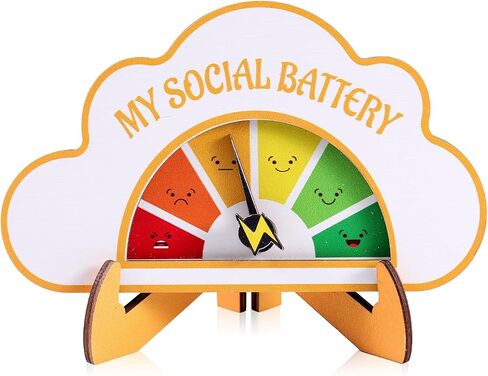 BOXOB Emotion Wheel, Colorful My Social Battery Sign Mood Wheel Fun and Interactive Desktop Ornaments Emotion Slider Pin Decoration for Work Emotional Awareness in Saudi Arabia