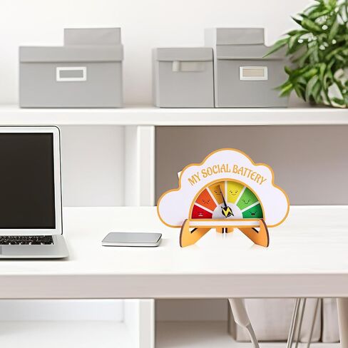 BOXOB Emotion Wheel, Colorful My Social Battery Sign Mood Wheel Fun and Interactive Desktop Ornaments Emotion Slider Pin Decoration for Work Emotional Awareness in Saudi Arabia