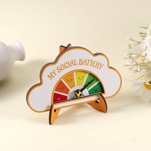 BOXOB Emotion Wheel, Colorful My Social Battery Sign Mood Wheel Fun and Interactive Desktop Ornaments Emotion Slider Pin Decoration for Work Emotional Awareness in Saudi Arabia