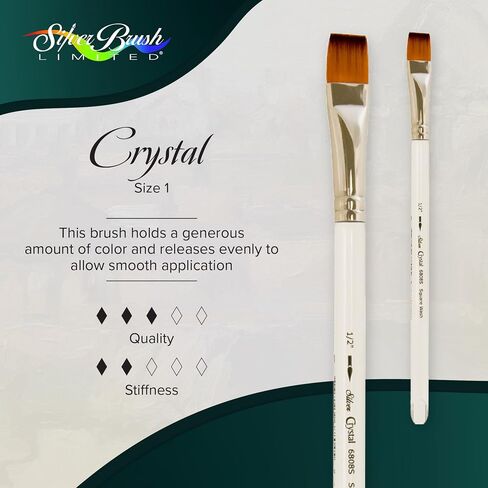 Silver Brush Limited 6808S-1 Crystal Square Wash Paintrush for Alloving ، و Acrylic Paint in Saudi Arabia
