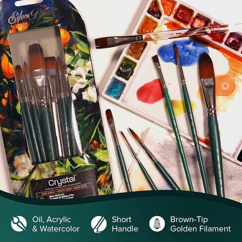 Silver Brush Limited 6808S-1 Crystal Square Wash Paintrush for Alloving ، و Acrylic Paint in Saudi Arabia