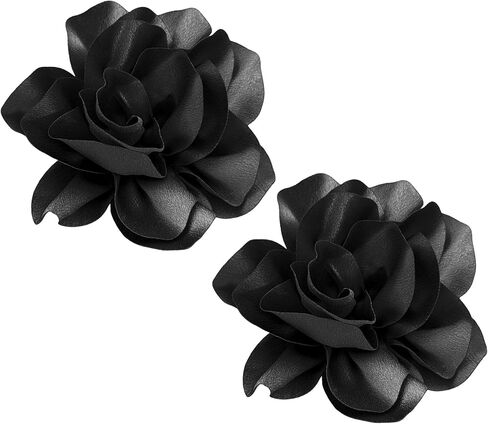 2Pcs 5in Dainty Satin Fabric Flower Brooch Extra Large Rose Camellia Flower Brooches Lapel Pins for Women Wedding Party Dance Banquet Clothes Jewelry Accessories in Saudi Arabia
