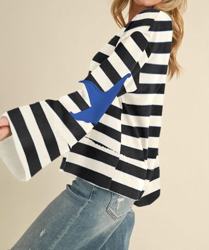 Women Teen Girls Cute Oversized Crewneck Sweatshirt Y2k Star Seashell Graphic Long Sleeve Sweatshirt Preppy Clothes in Saudi Arabia