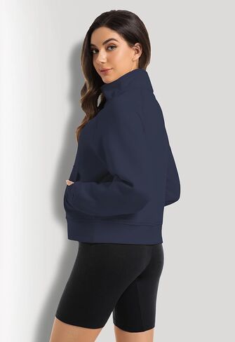 2 Pack Womens Sweatshirts Half Zip Cropped Pullover Fleece Quarter Zipper Hoodies 2025 Fall Fashion Outfits Clothes in Kuwait