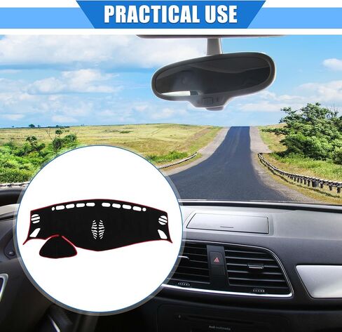 Car Dashboard Cover Compatible for Nissan Murano 2015-2019, Protective Polyester Red Center Console Interior Trim Dash Cover Mat Pad in Saudi Arabia