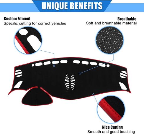 Car Dashboard Cover Compatible for Nissan Murano 2015-2019, Protective Polyester Red Center Console Interior Trim Dash Cover Mat Pad in Saudi Arabia