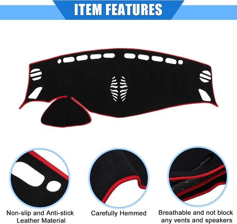 Car Dashboard Cover Compatible for Nissan Murano 2015-2019, Protective Polyester Red Center Console Interior Trim Dash Cover Mat Pad in Saudi Arabia