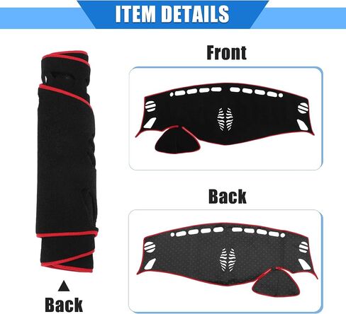 Car Dashboard Cover Compatible for Nissan Murano 2015-2019, Protective Polyester Red Center Console Interior Trim Dash Cover Mat Pad in Saudi Arabia